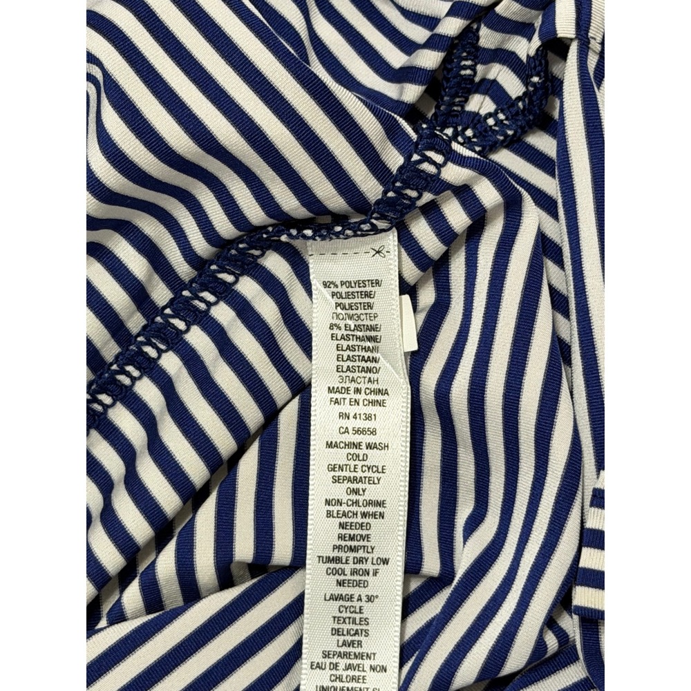 RLX Ralph Lauren Mens sz L Golf Polo Shirt Blue White Striped Longhorn Skull - Picture 5 of 6